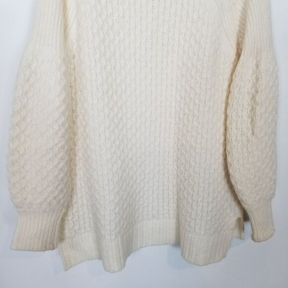 Anthropologie Women Alpaca Blend Bia Chunky Knit Tunic Sweater Sz L Cream Boho - Picture 7 of 8